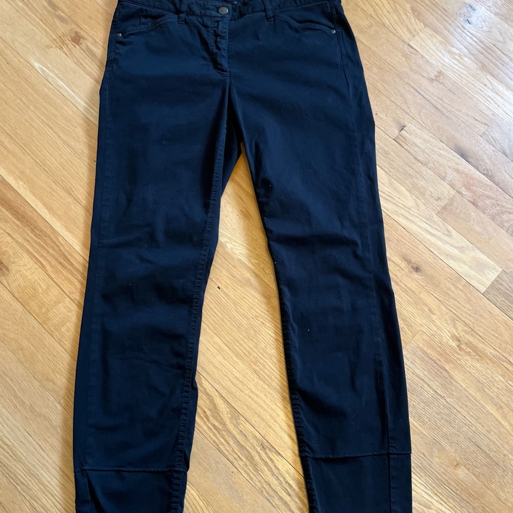 $385 Ladies Size 10 "Luisa Cerano" Black Canvas Jeans Pants Italian GUC ❤️ $385